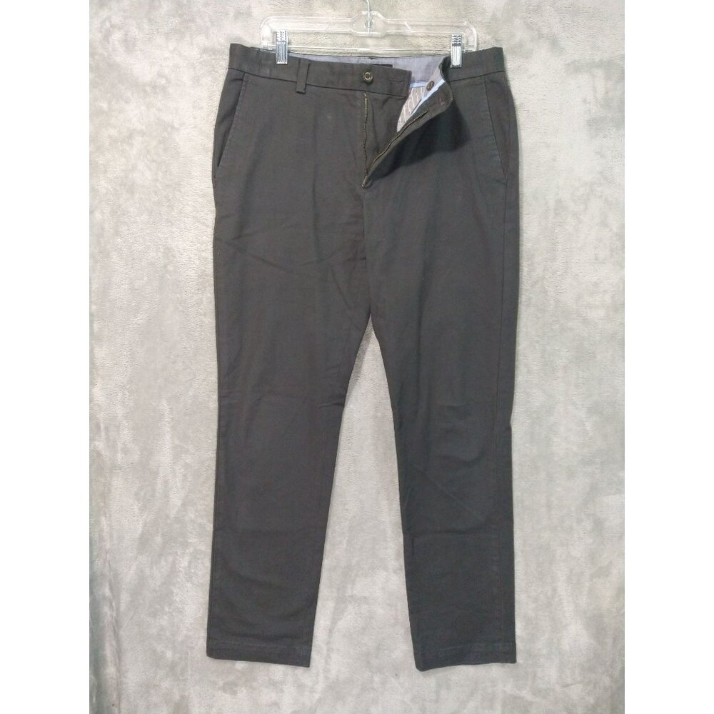Banana Republic Pants Mens 33x34 Gray Aiden Chino Flat Front Cotton Preppy